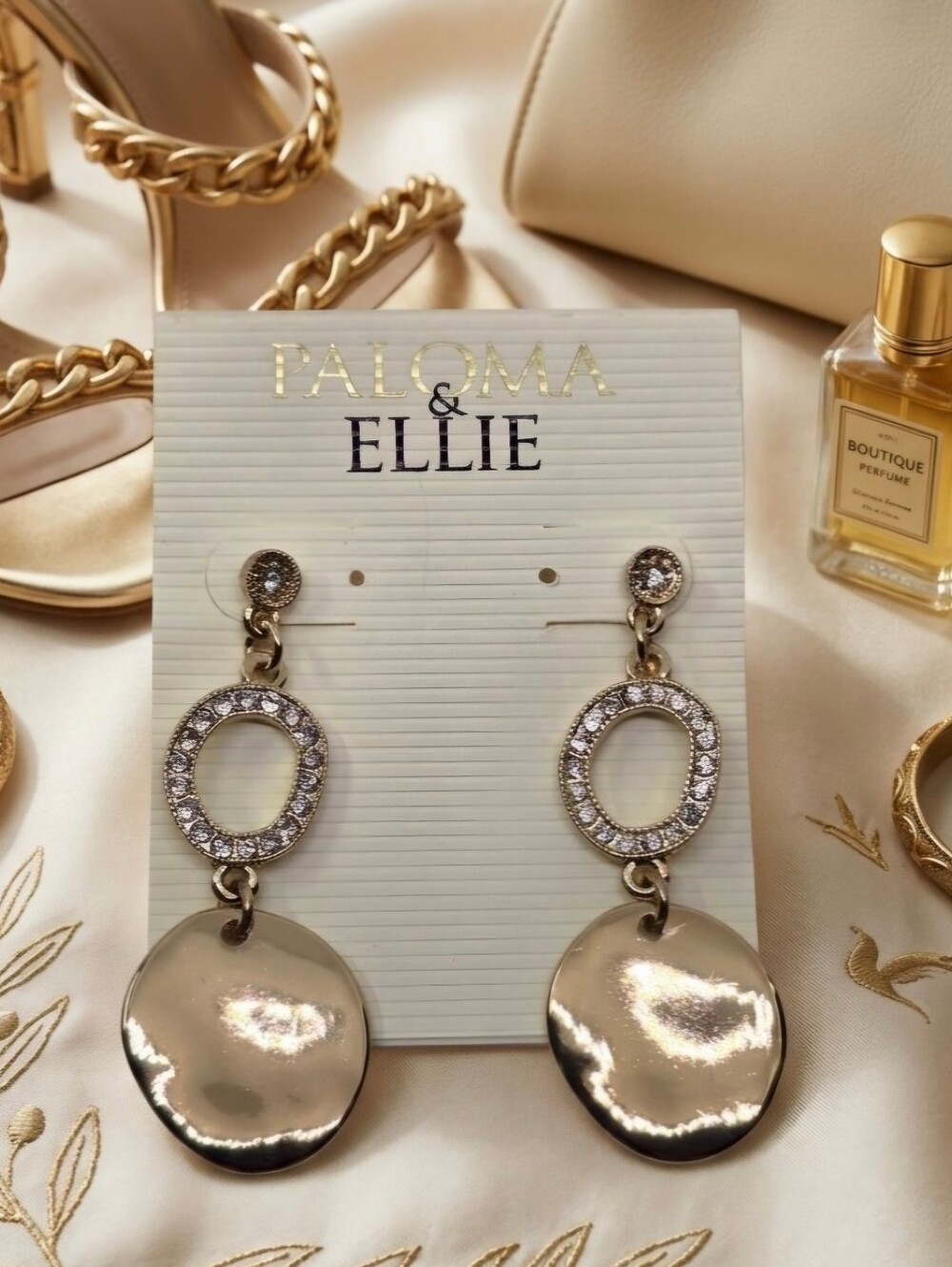 Vintage - Paloma & Ellie Gold-Tone Crystal Drop Earrings